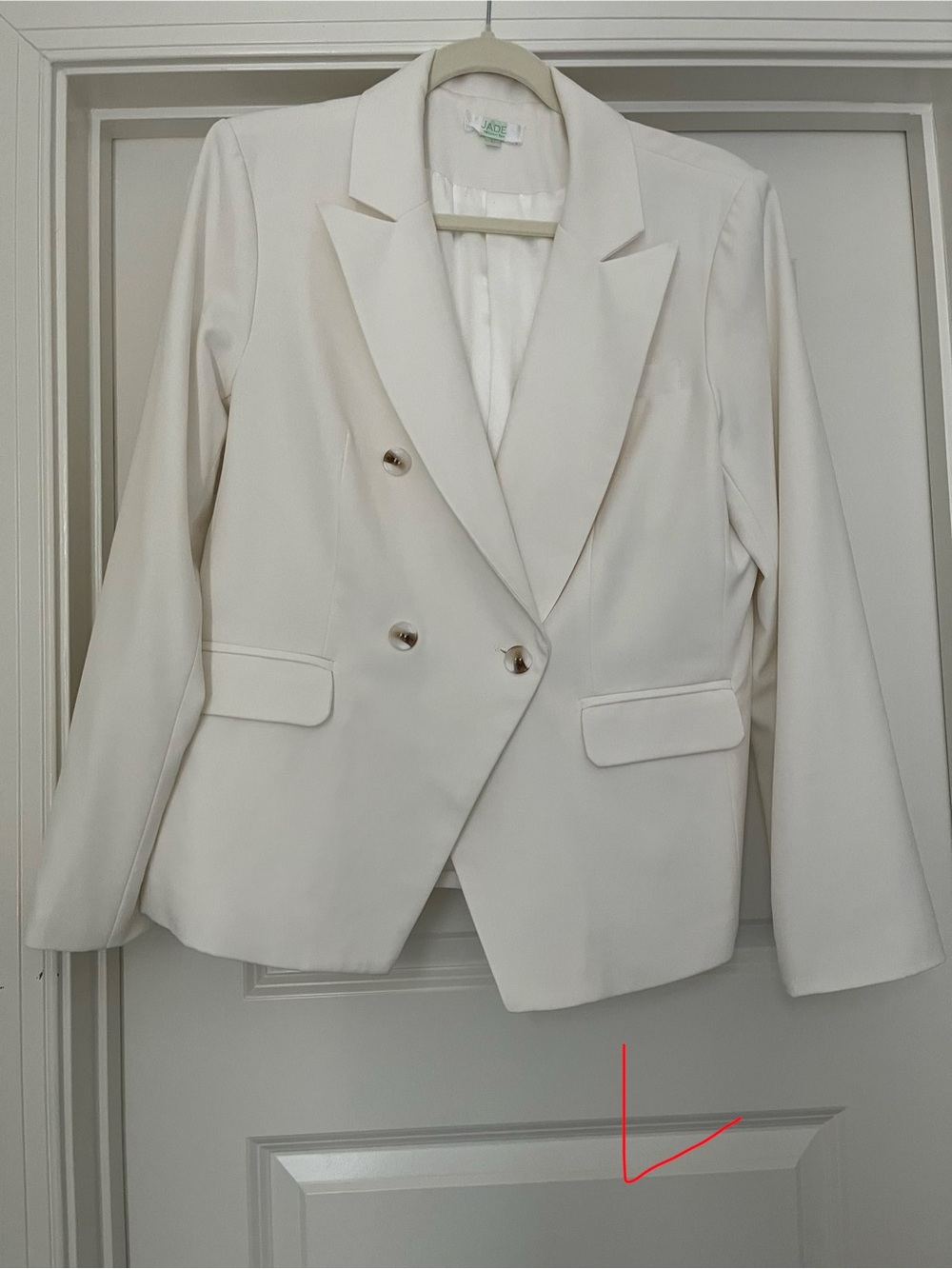 Jade Double-Breasted Ivory Blazer
